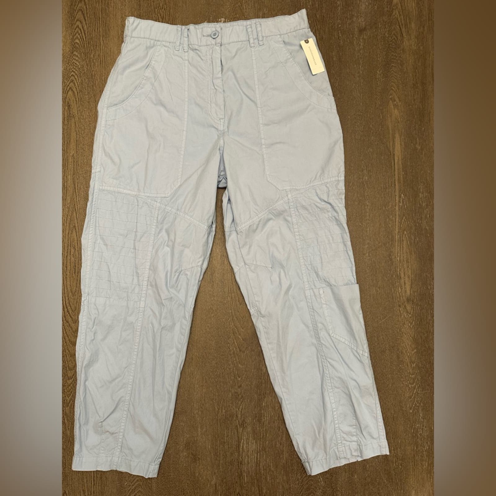 NWT MAEVE ANTHROPOLOGY LIGHT BLUE MOTO CARGO PANTS - Wedgewood Size 14 SKU:165