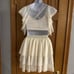 WEISSMAN UNICORN RHINESTONE FLUTTER SLEEVE IVORY SEQUIN DANCE COSTUME 15116 MC