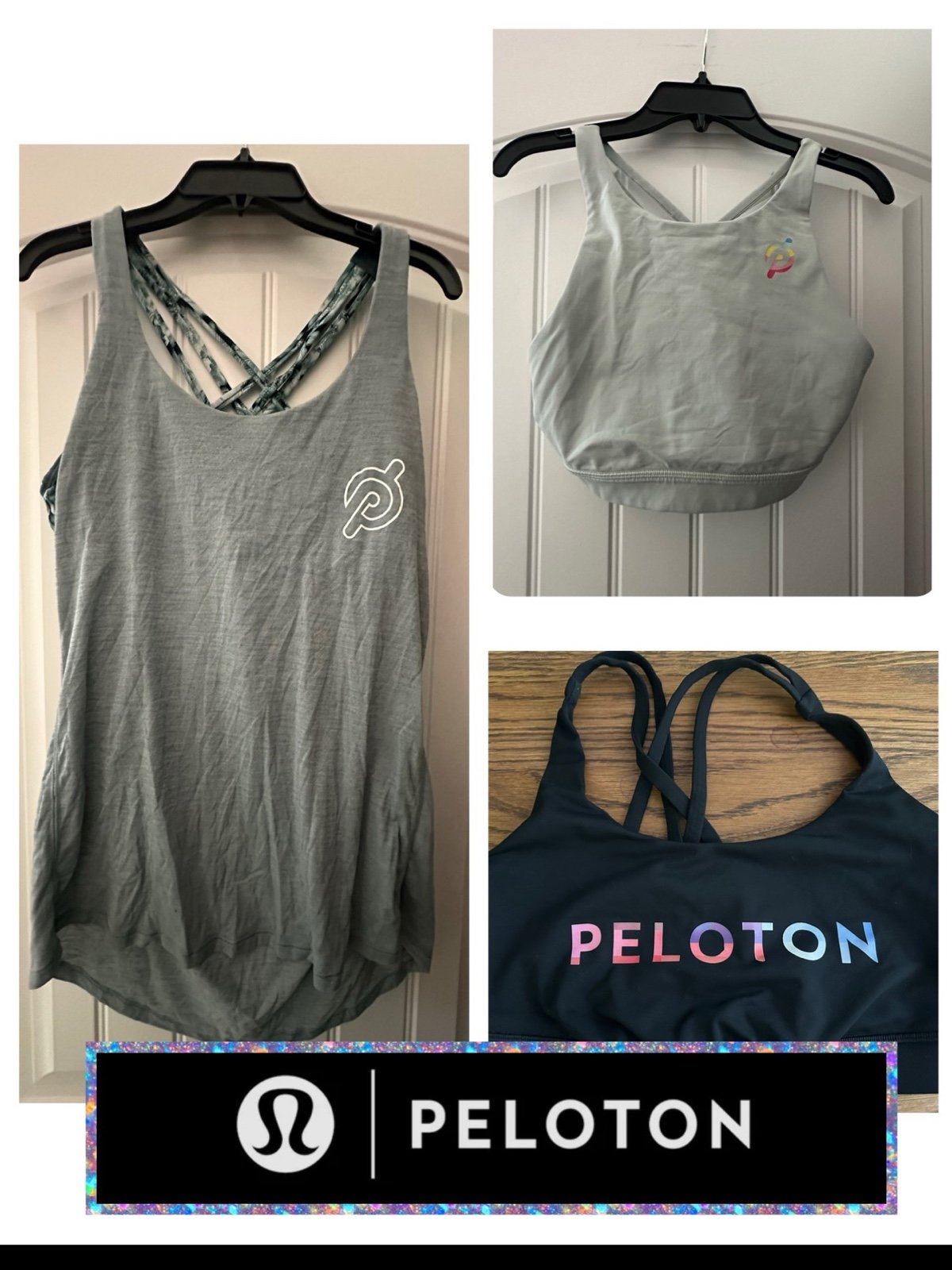 Peloton x Lululemon Bundle Size 8 All Items Like New Tank High Neck Bra Strappy