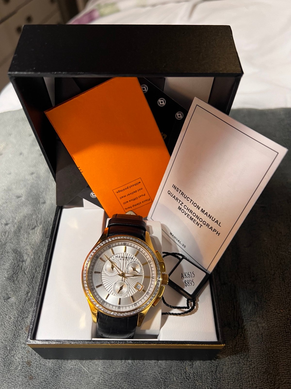Akibos XXIV watch New with Tags Sapphire crystal chronograph