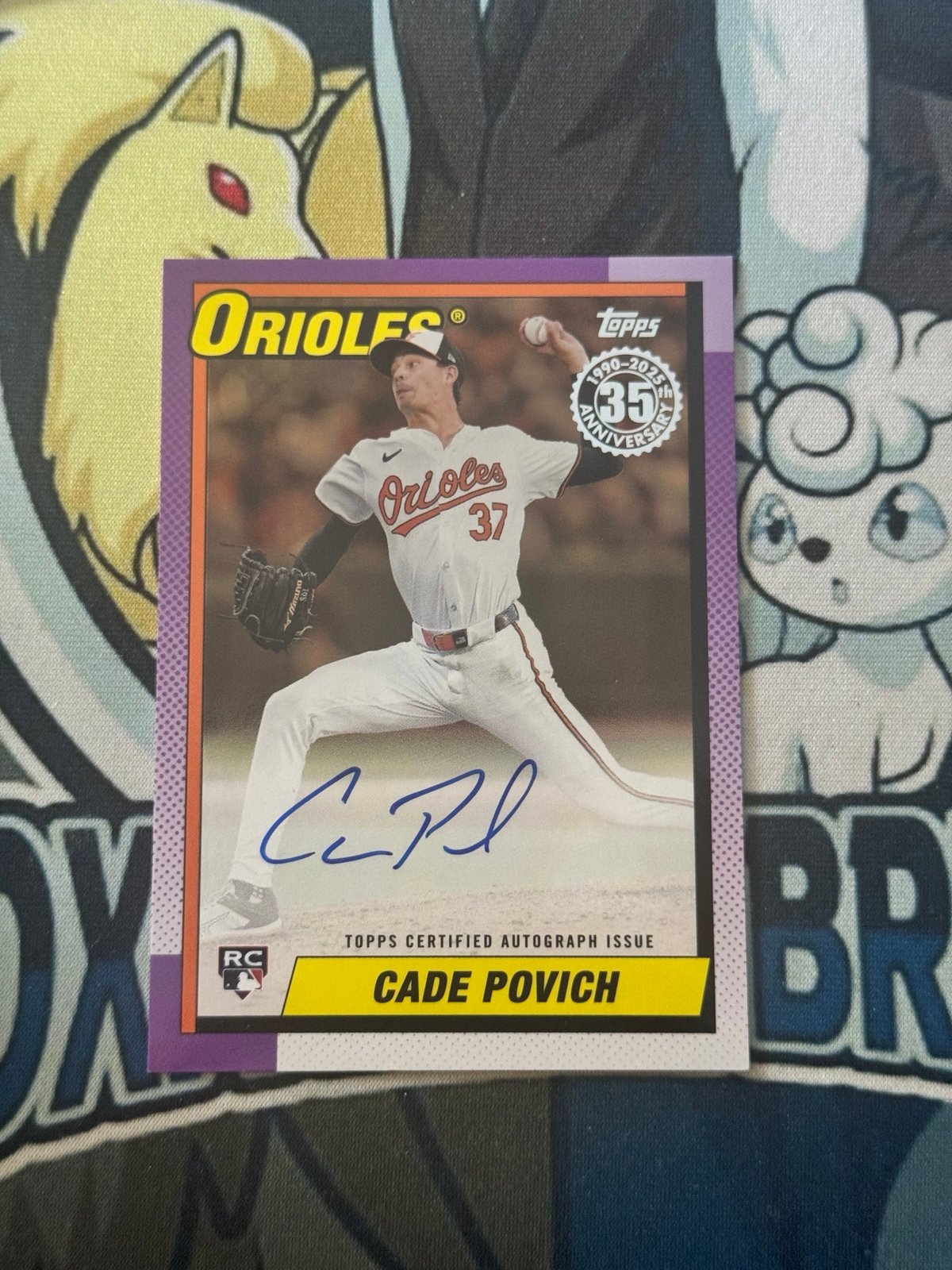 Cade Povich 1990 Topps Anniversary On Card Rookie Auto /50 Baltimore Orioles MLB