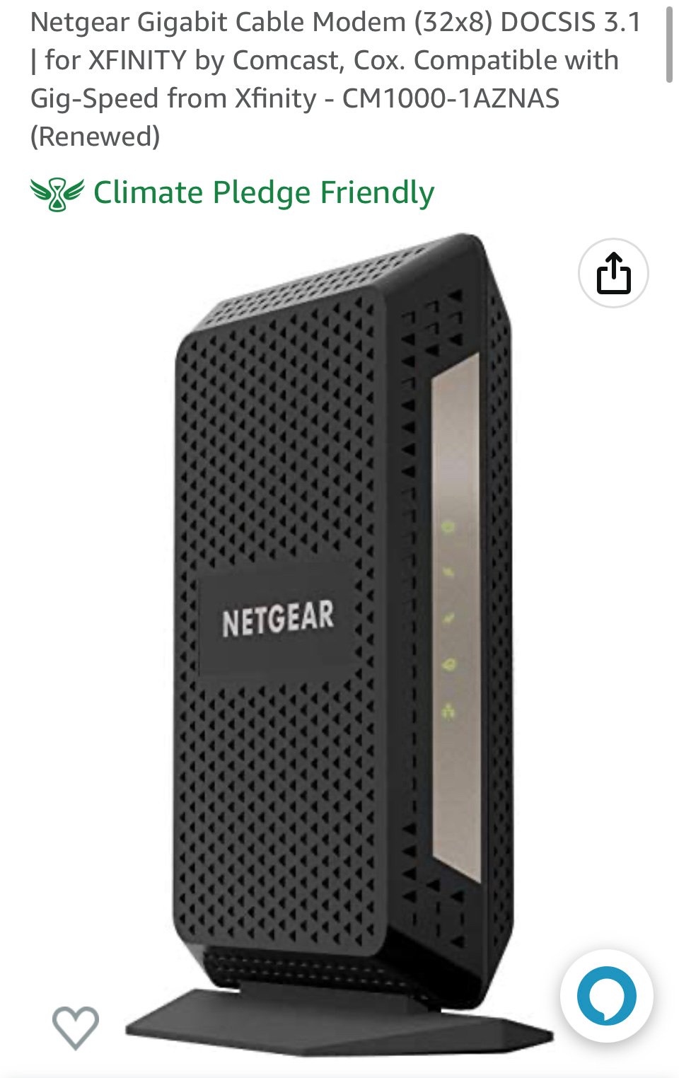 NETGEAR Nighthawk Cable Modem CM1100