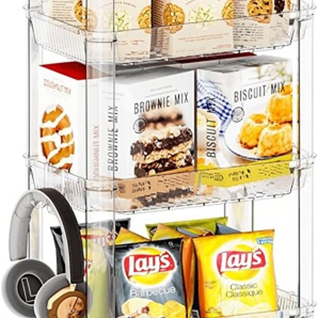 5 Tier Utility Cart on Wheels, 10.9'' W Bathroom Organizers and Storage Cart
