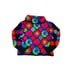 Vintage Womens Large Rainbow Floral Crochet Cowl Neck Sweater