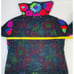 Vintage Womens Large Rainbow Floral Crochet Cowl Neck Sweater