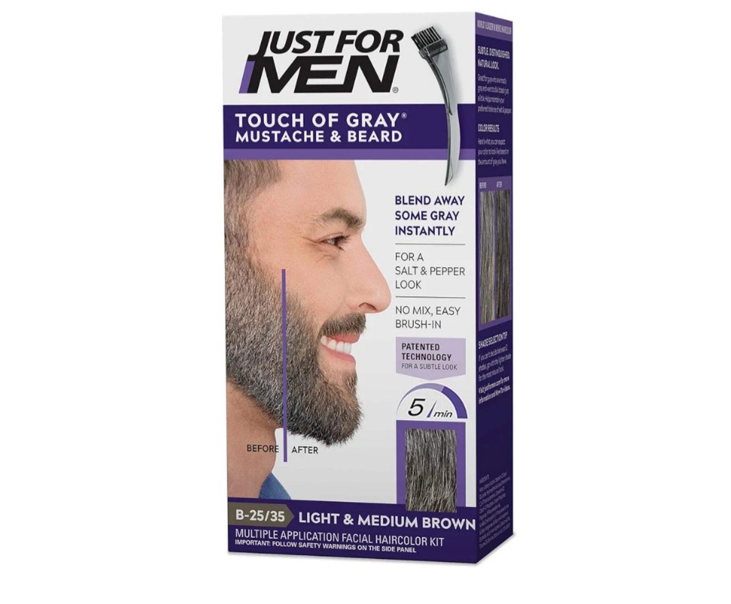 Touch of Gray Mustache & Beard Dye - Light & Medium Brown