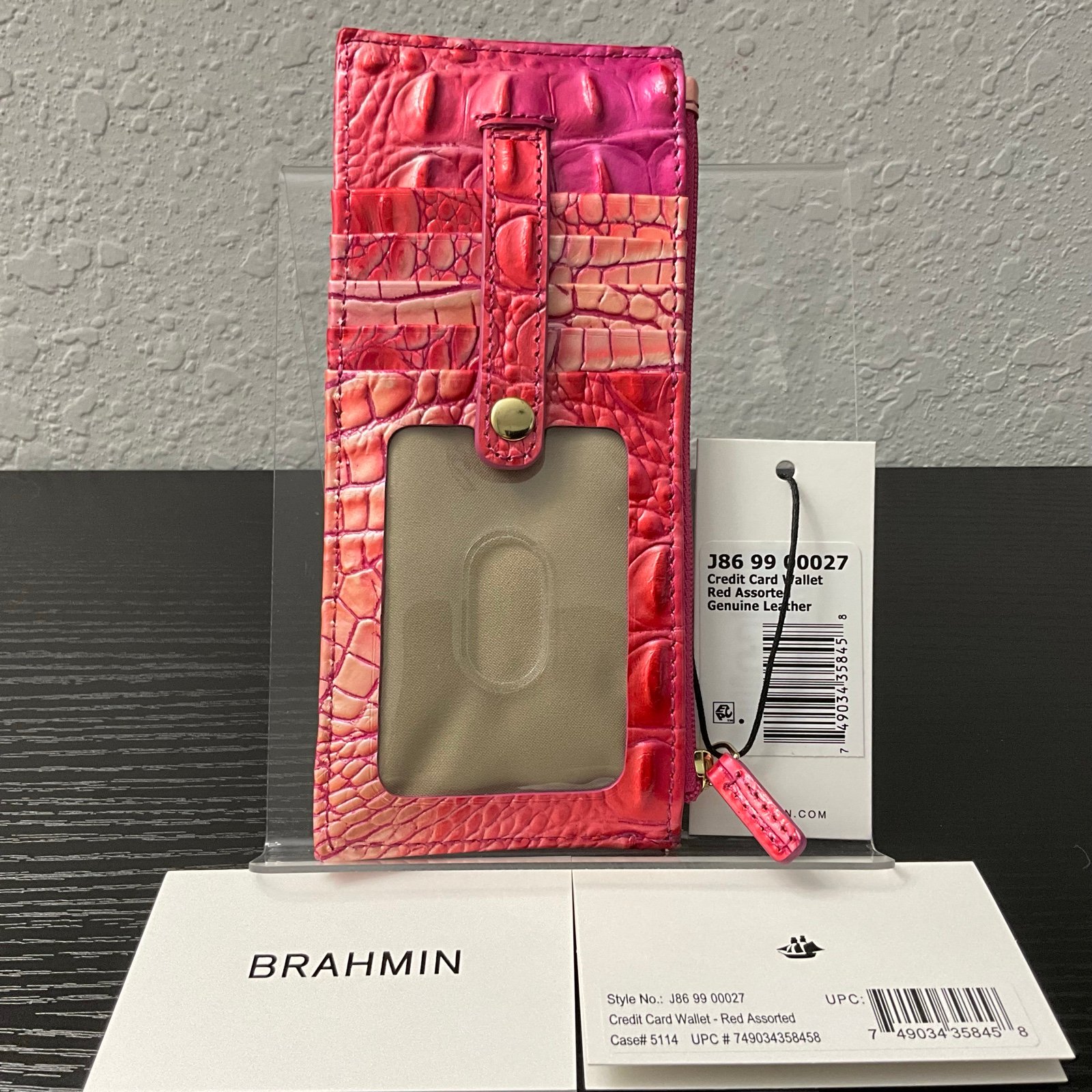 Brahmin Credit Card Wallet Tower CUPID OMBRE MELBOURNE Leather NWT