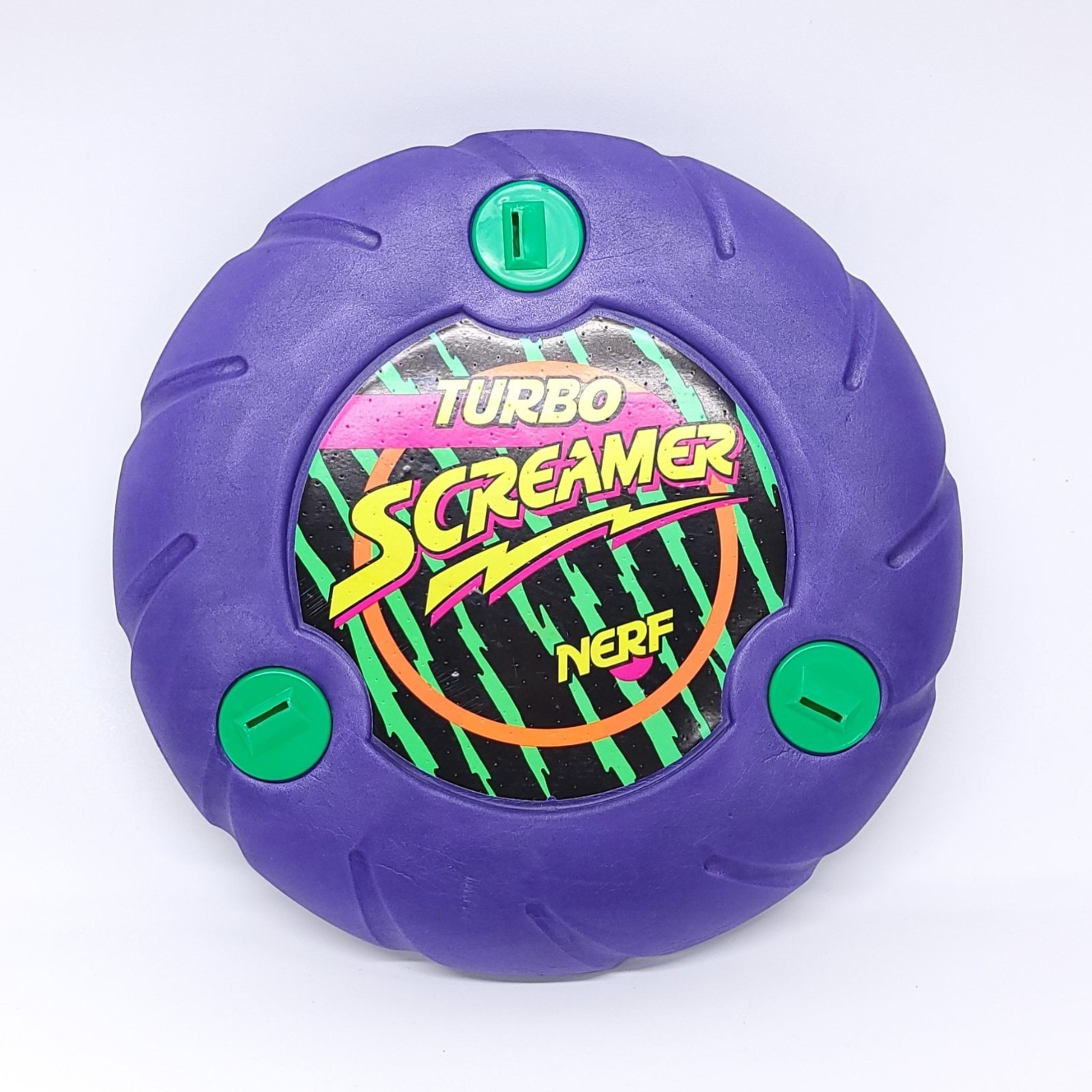 Vintage NERF Purple TURBO SCREAMER Flying Disk Foam Frisbee Kenner 1991