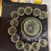 Set of 12 Vintage Hellenic Wedgewood Green Glasses, 1 Large and 1 Small Bowl.