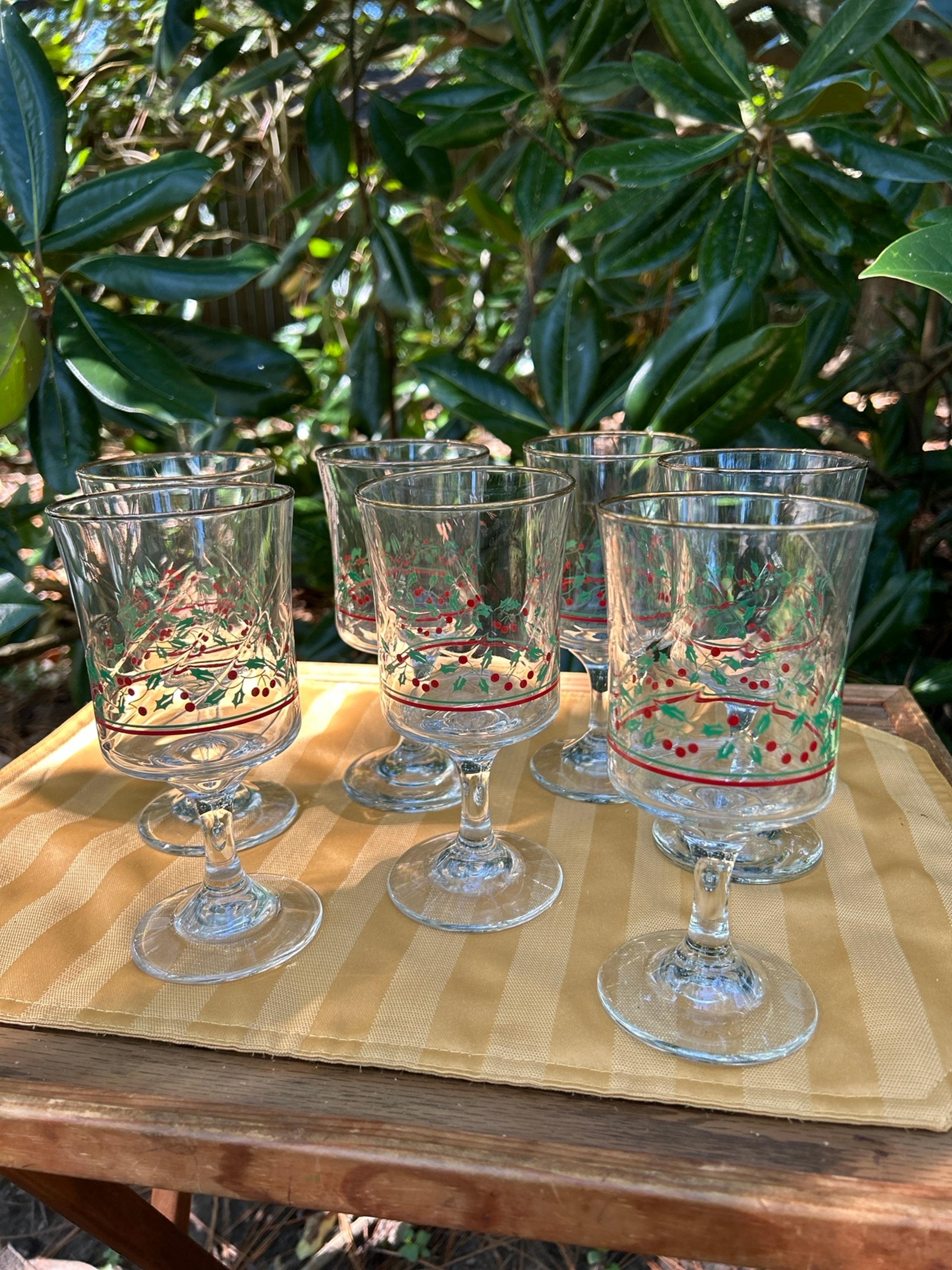 Libbey Holly Berry Stemware