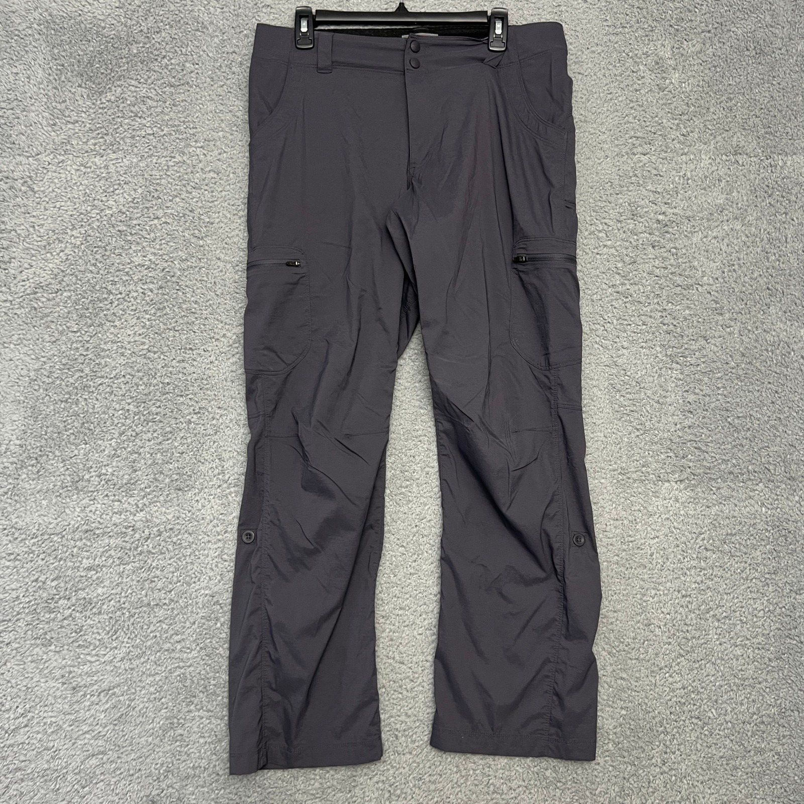 LL Bean Vista Trekking Pants Women 10 Hiking Gray Adjustable Cargo Outdoor