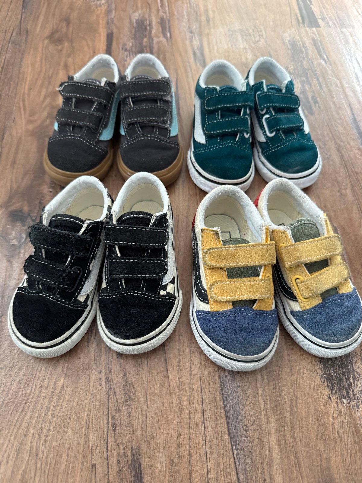 Vans Toddler Old Skool V checkered, multi, gray, teal