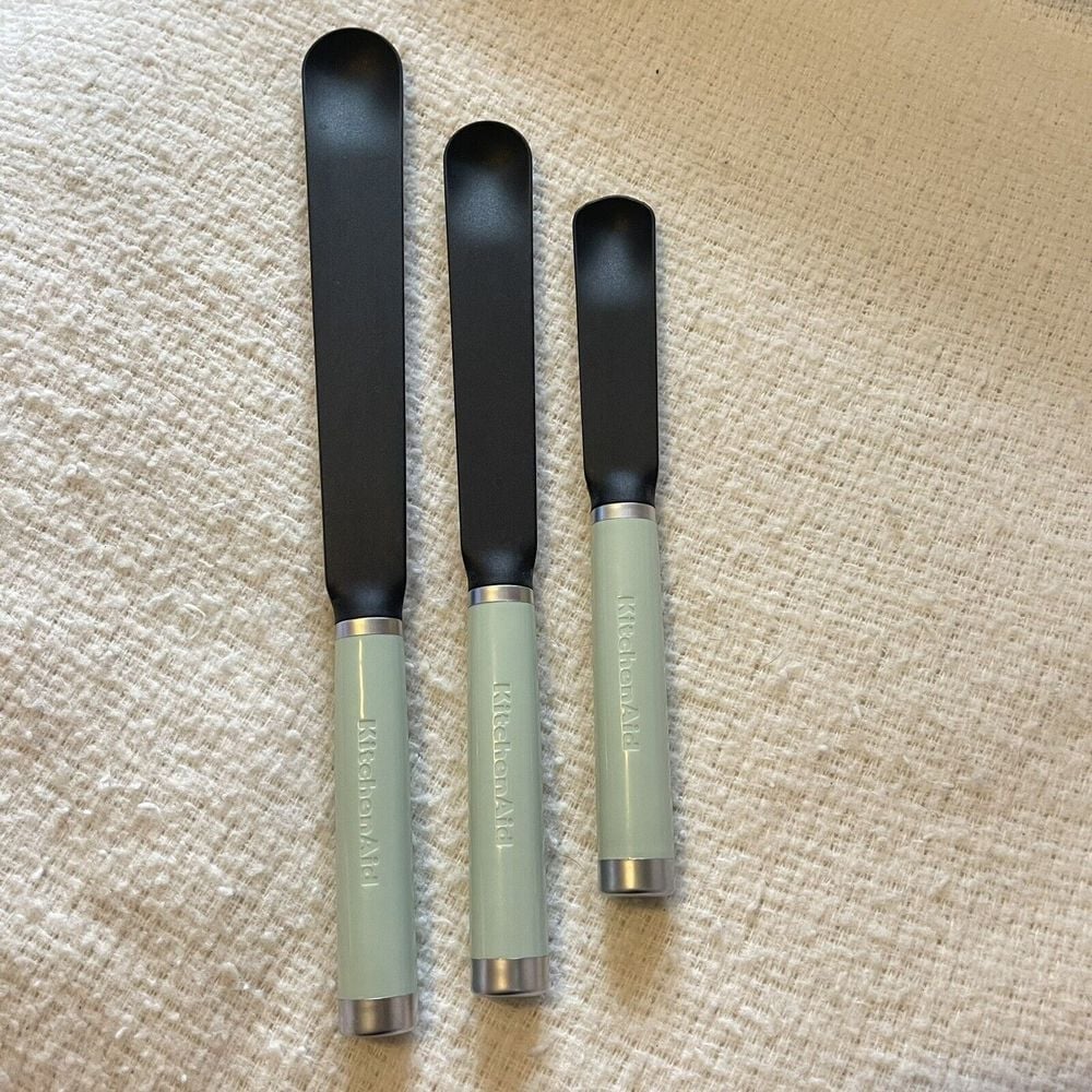 Set Of 3 KitchenAid Silicone Blender Spatula Pistachio Mint Green Blue