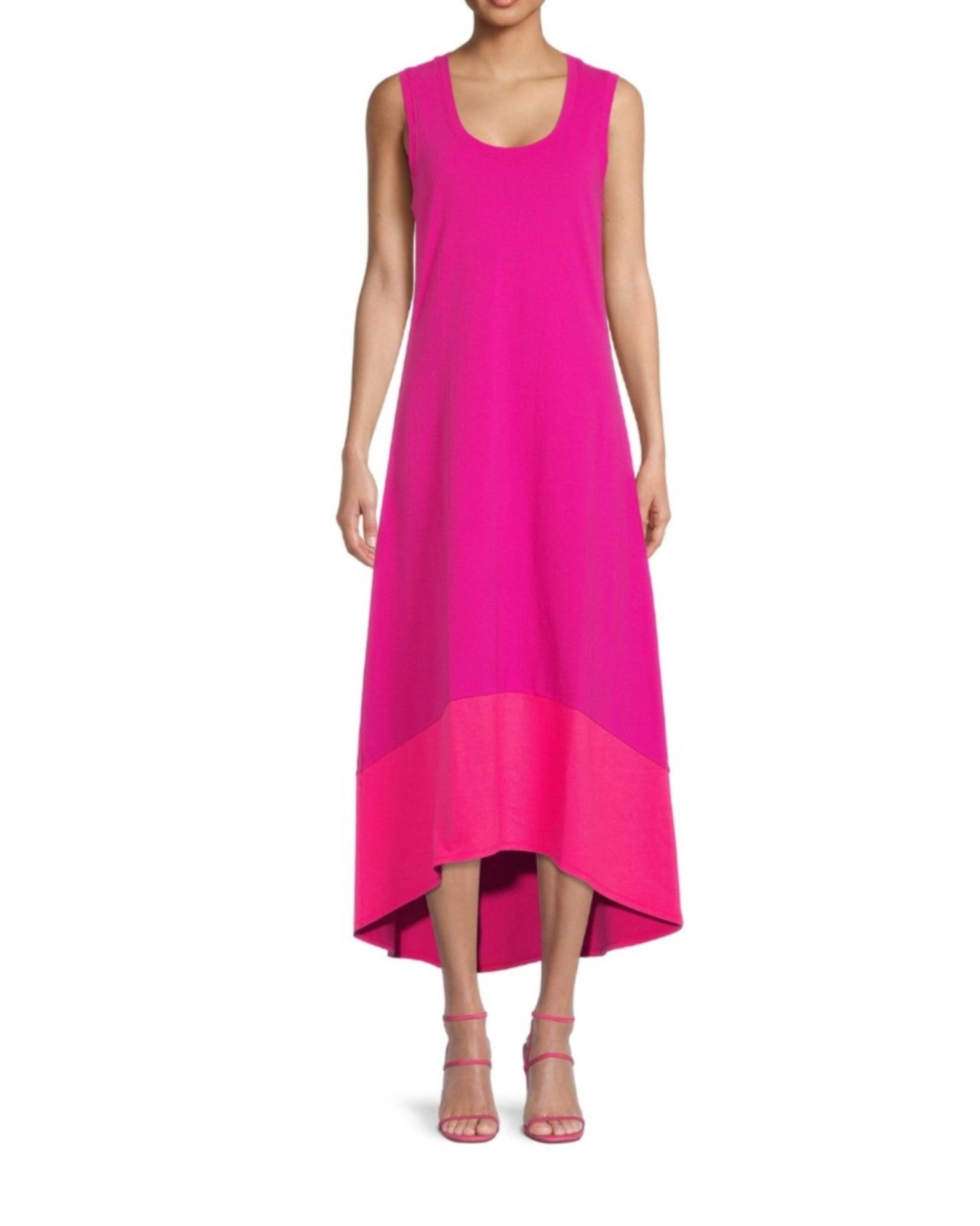 M Time and Tru Women’s Pique Knit Dress with High Low Hem new