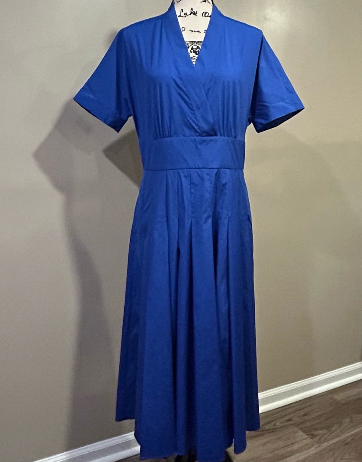 Max Mara Alatri Pleated Cotton Poplin Midi Dress