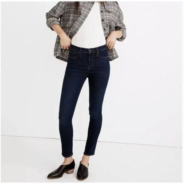 Madewell 9 Mid-Rise Skinny Jeans Womens 25 Dark Wash Orland Wash MA938
