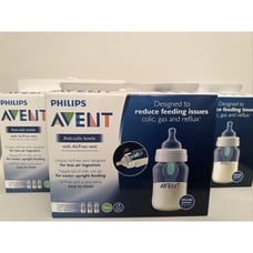 (3) NEW Phillips~Avent~×3 Anti-Colic Wide Neck Bottles (9oz) AirFree Vent~1 M+