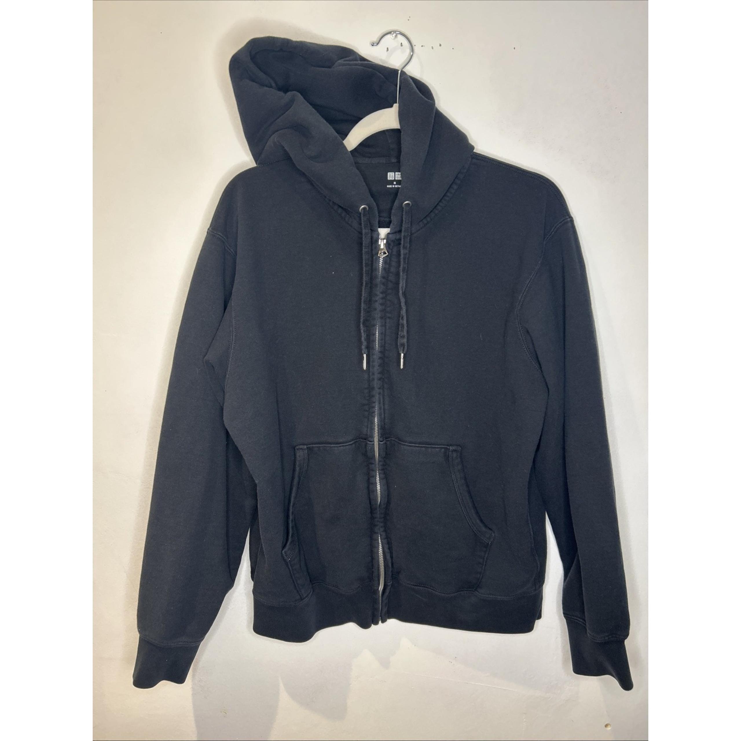Uniqlo Zip-Up Hoodie Medium Black Long Sleeve with Pockets