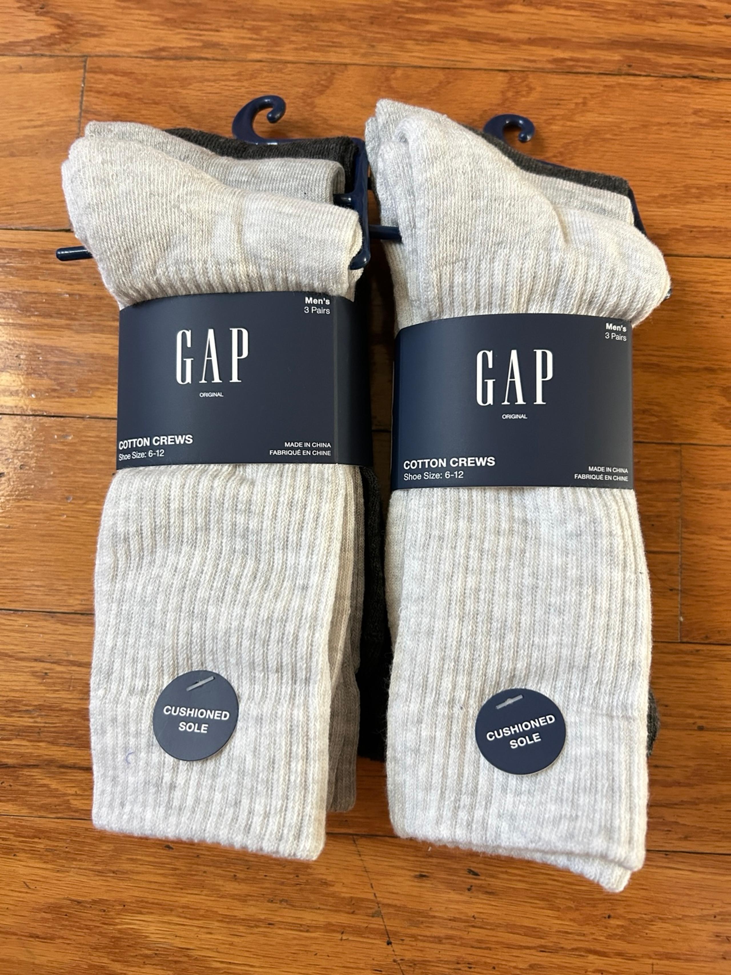 NWT GAP men’s cushioned cotton crew socks 6 pairs