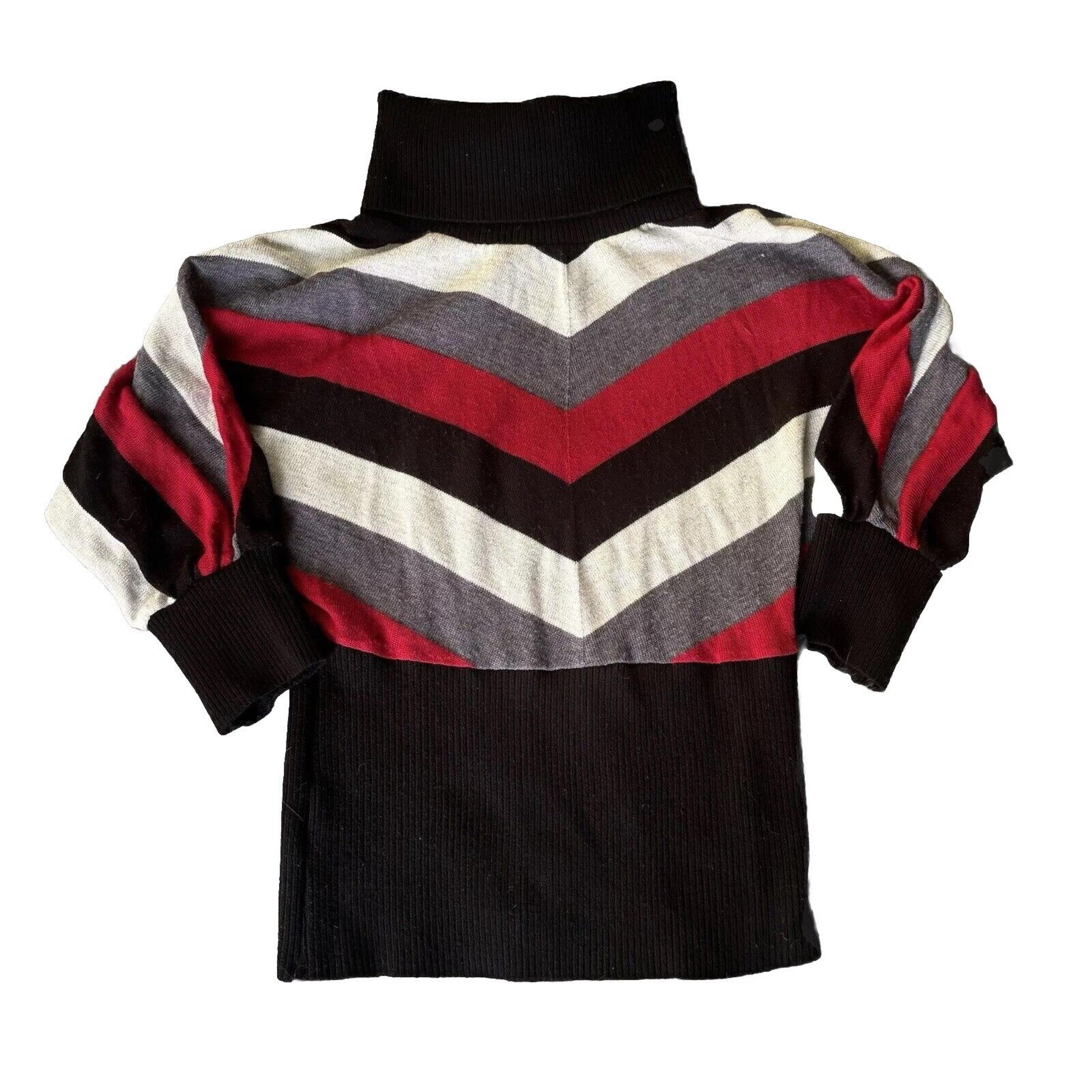 BCX Sweater Sz M Pullover Stripes Red Black Womens Knit Casual Autumn Casual