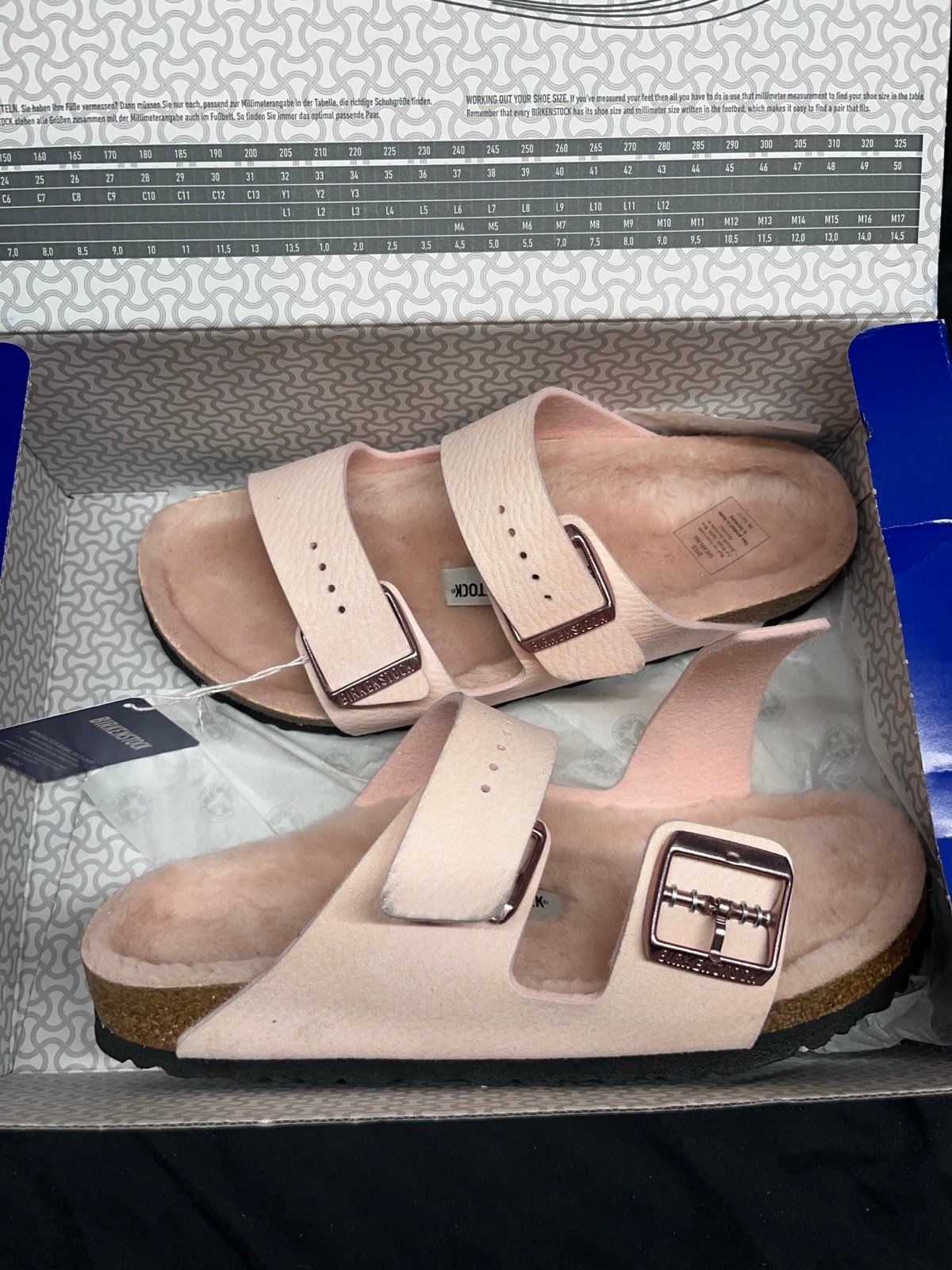 Brand New Size 9 Arizona Microfiber - Shearling - Desert Dust Light Rose