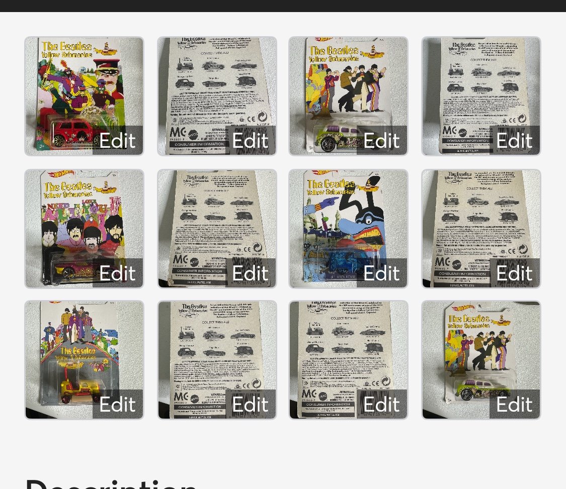 Lot of 6 hot wheels Beatles