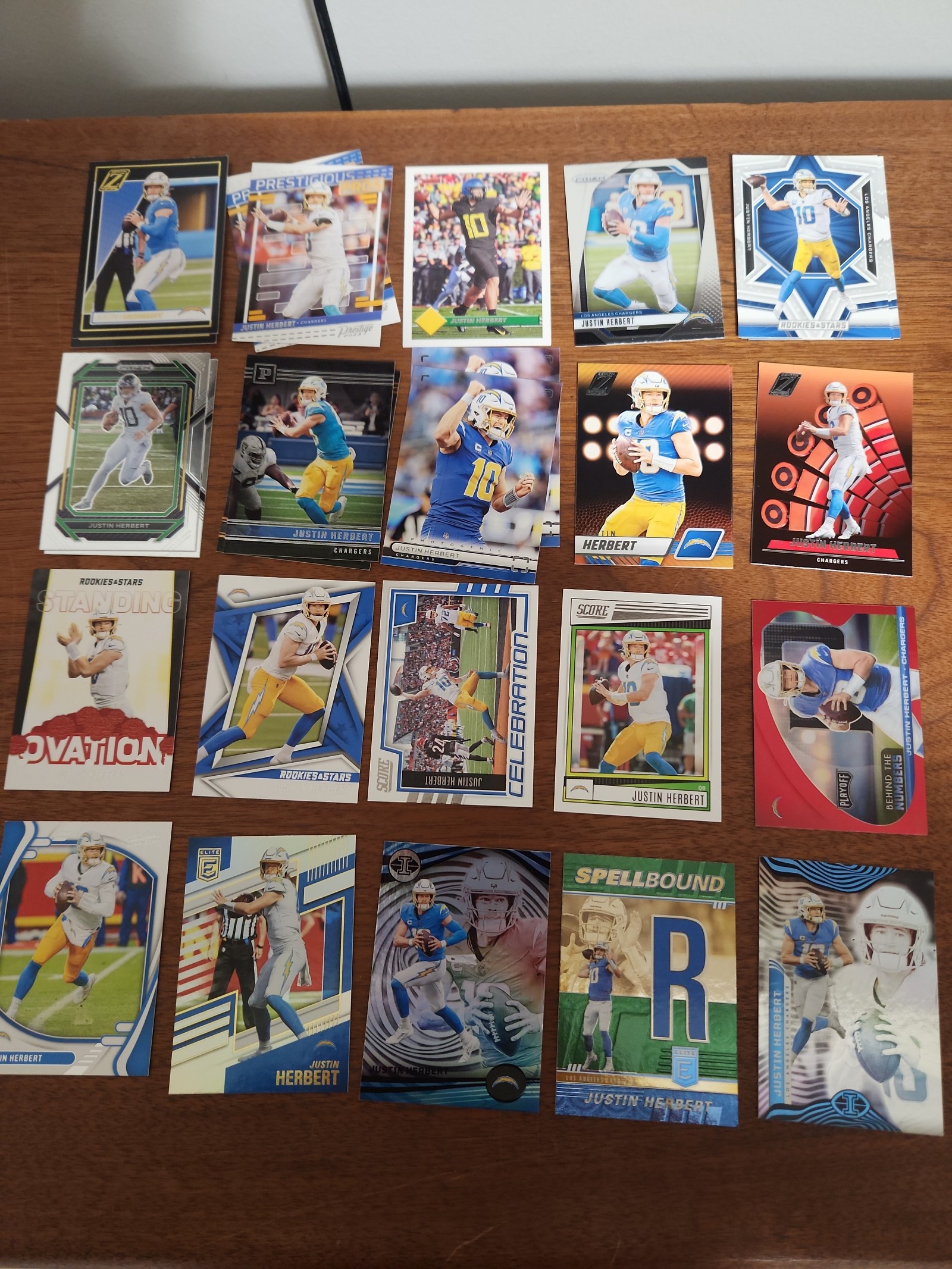 Lot of Justin Herbert cards