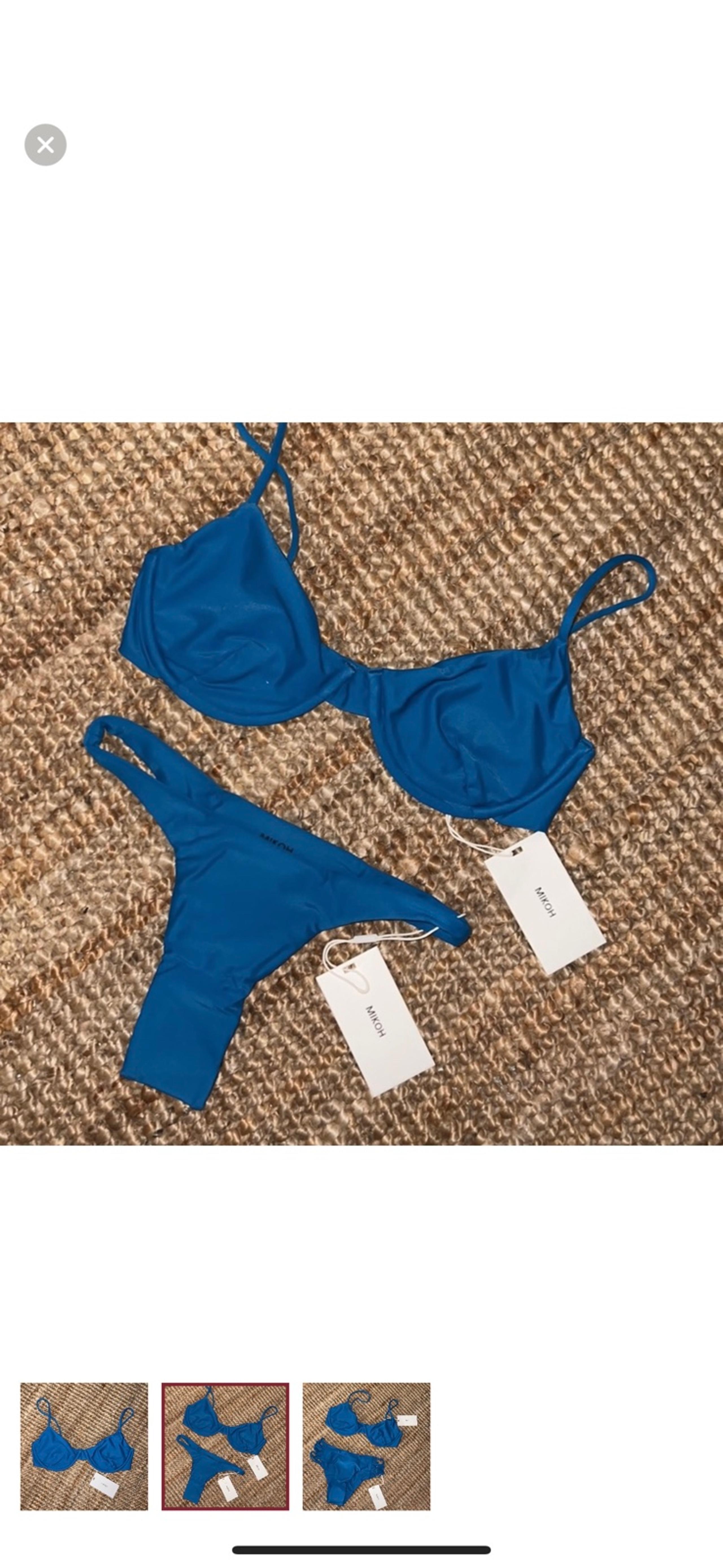 MIKOH Lima Wire Bra Top w Adjustable Straps in Waterfall NWT
