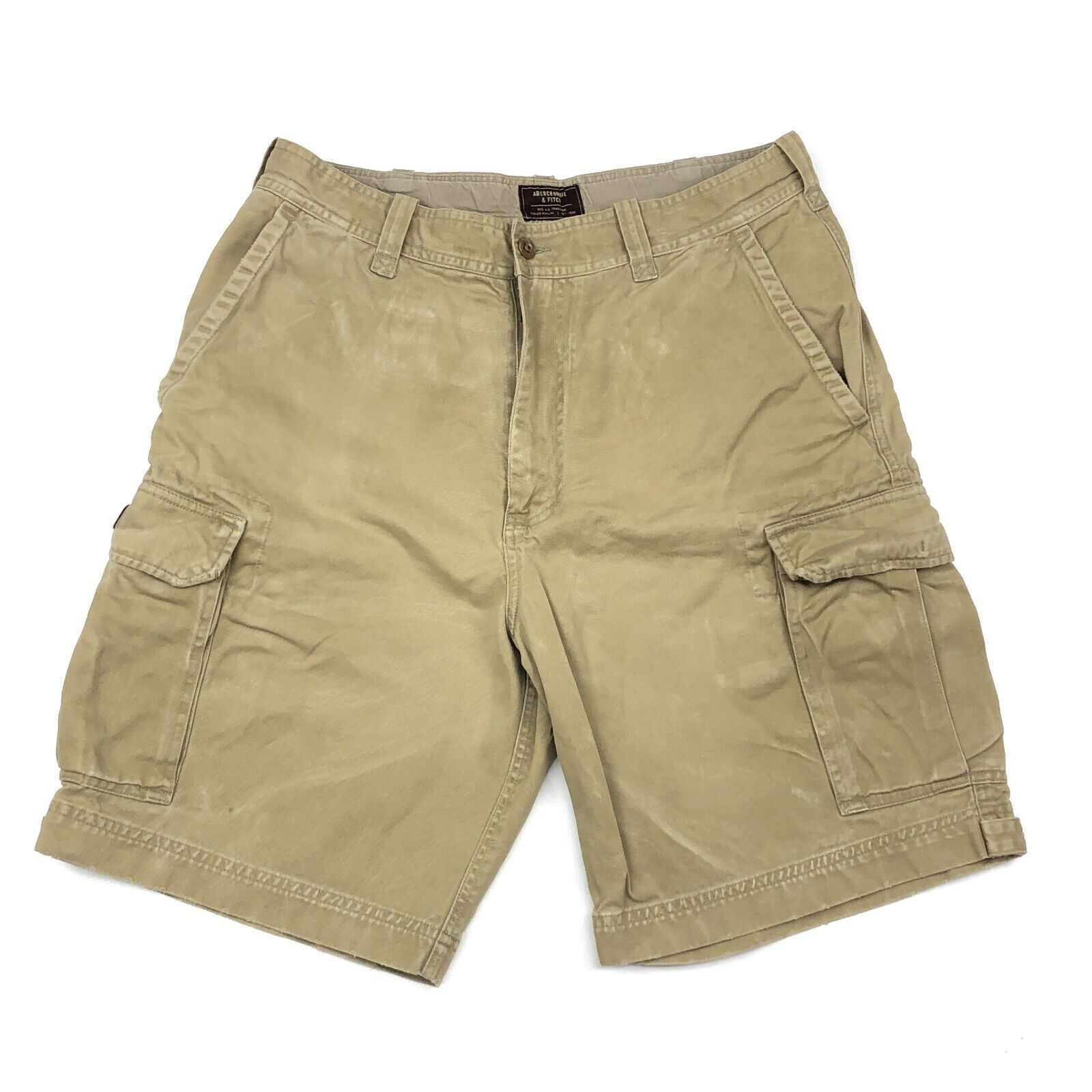 abercrombie & fitch tan khaki cargo short size 34 heavy duty outdoors hiking B32