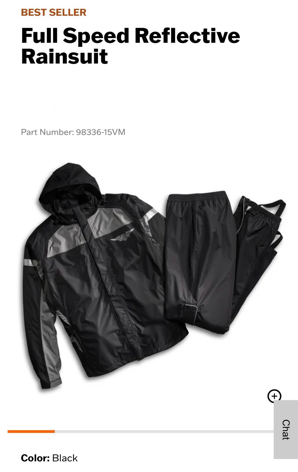 Harley Davidson full speed reflective rain suit and boot covers.
