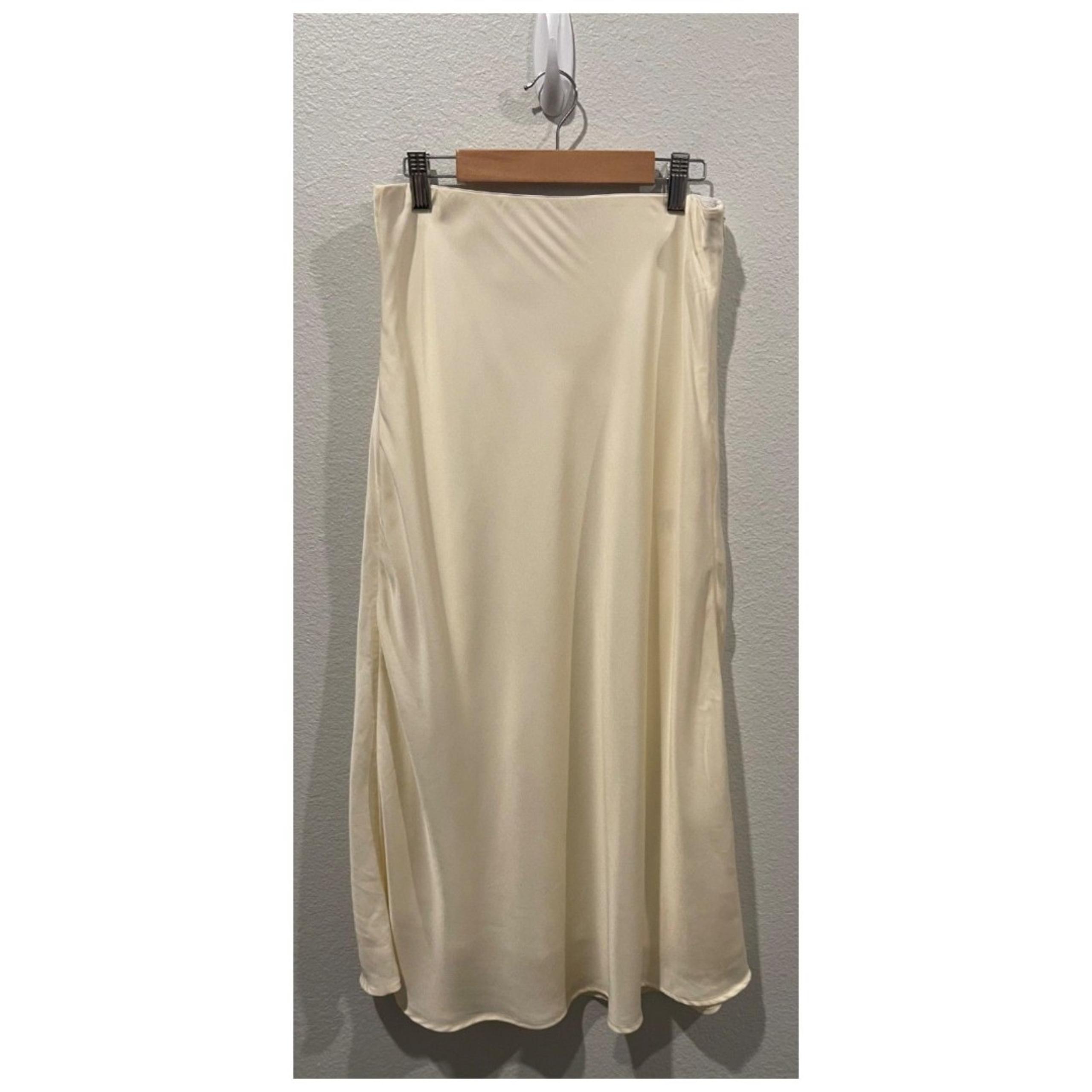URBAN OUTFITTERS Cream Zipper Side A-Line Skirt