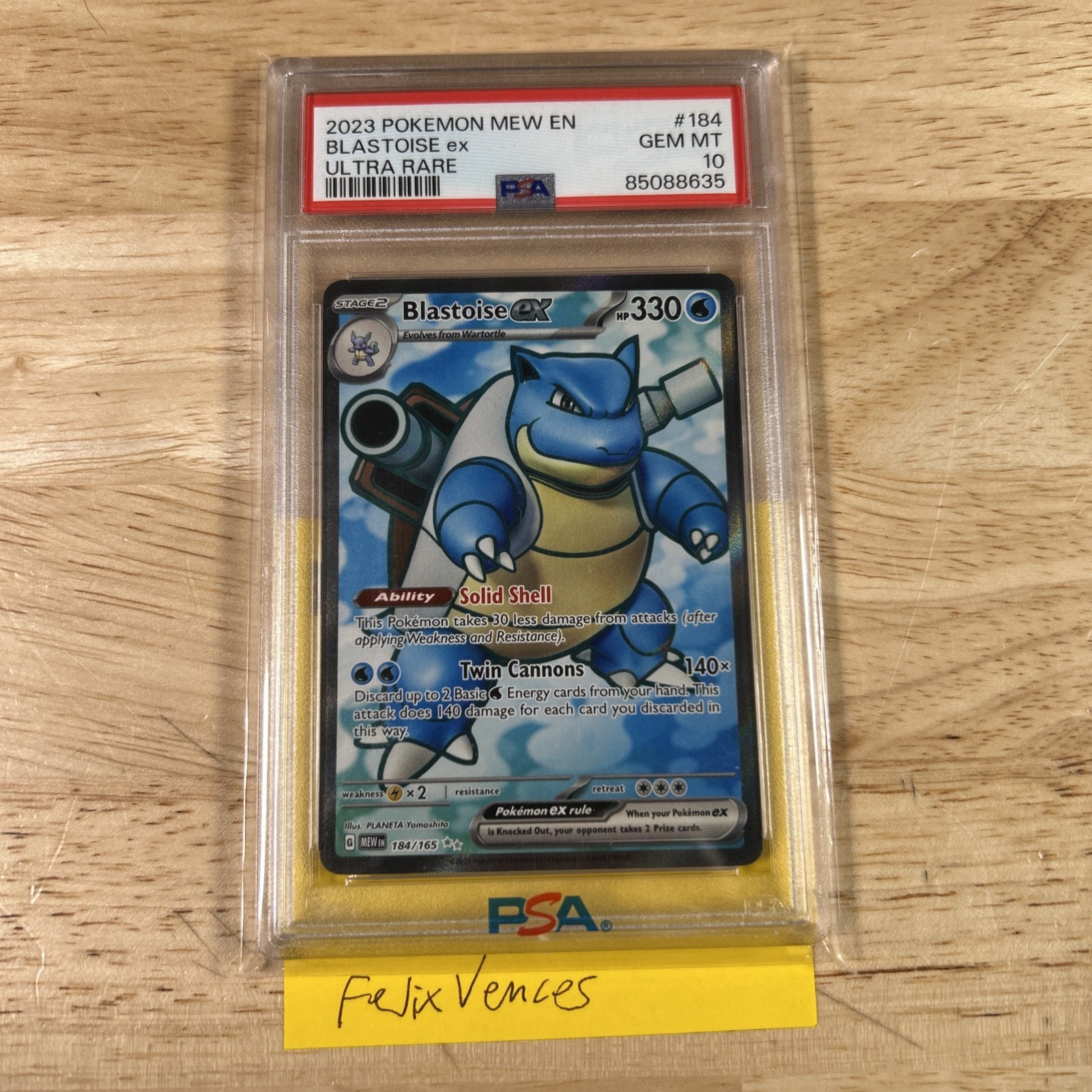 2023 POKEMON MEW EN-151 ULTRA RARE #184 BLASTOISE EX PSA 10