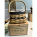 4 Longaberger Blue Woven Braided Leather Handles Renewal Baskets Liner Protector