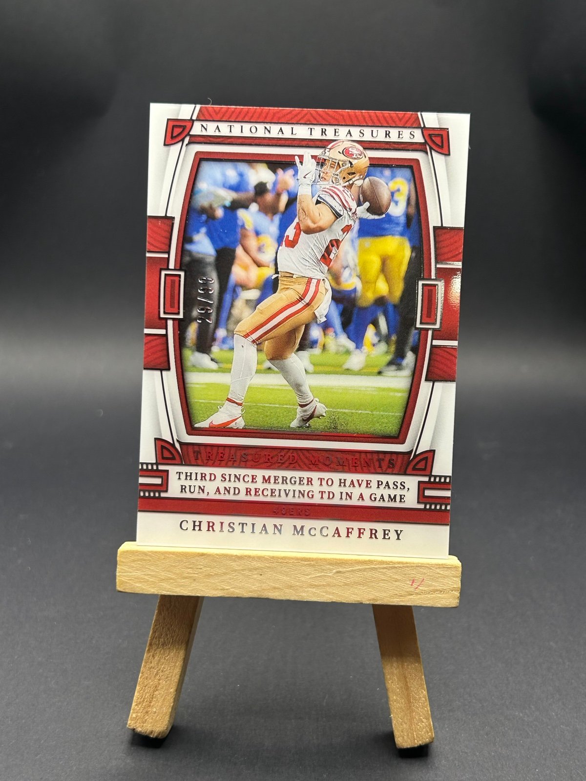2022 Panini National Treasures Christian McCaffrey Treasured Moments /99 #TM-CMC