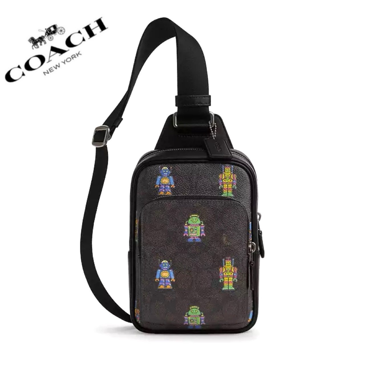 COACH Cosmic Coach Racer Sling Pack In Signature Canvas With Robot Print Unisex