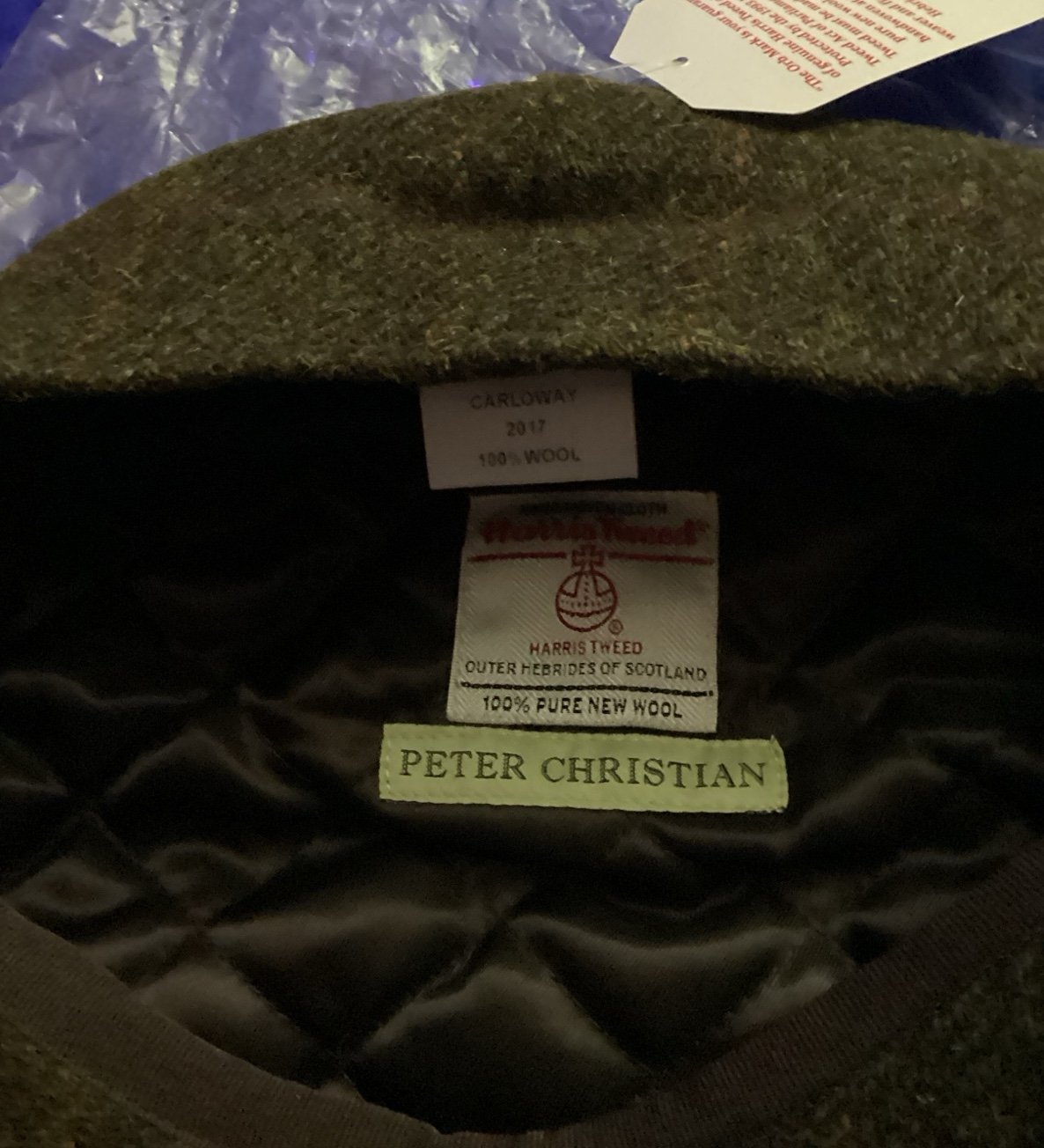 Peter Christian Bronze Harris Tweed Baker Boy Cap