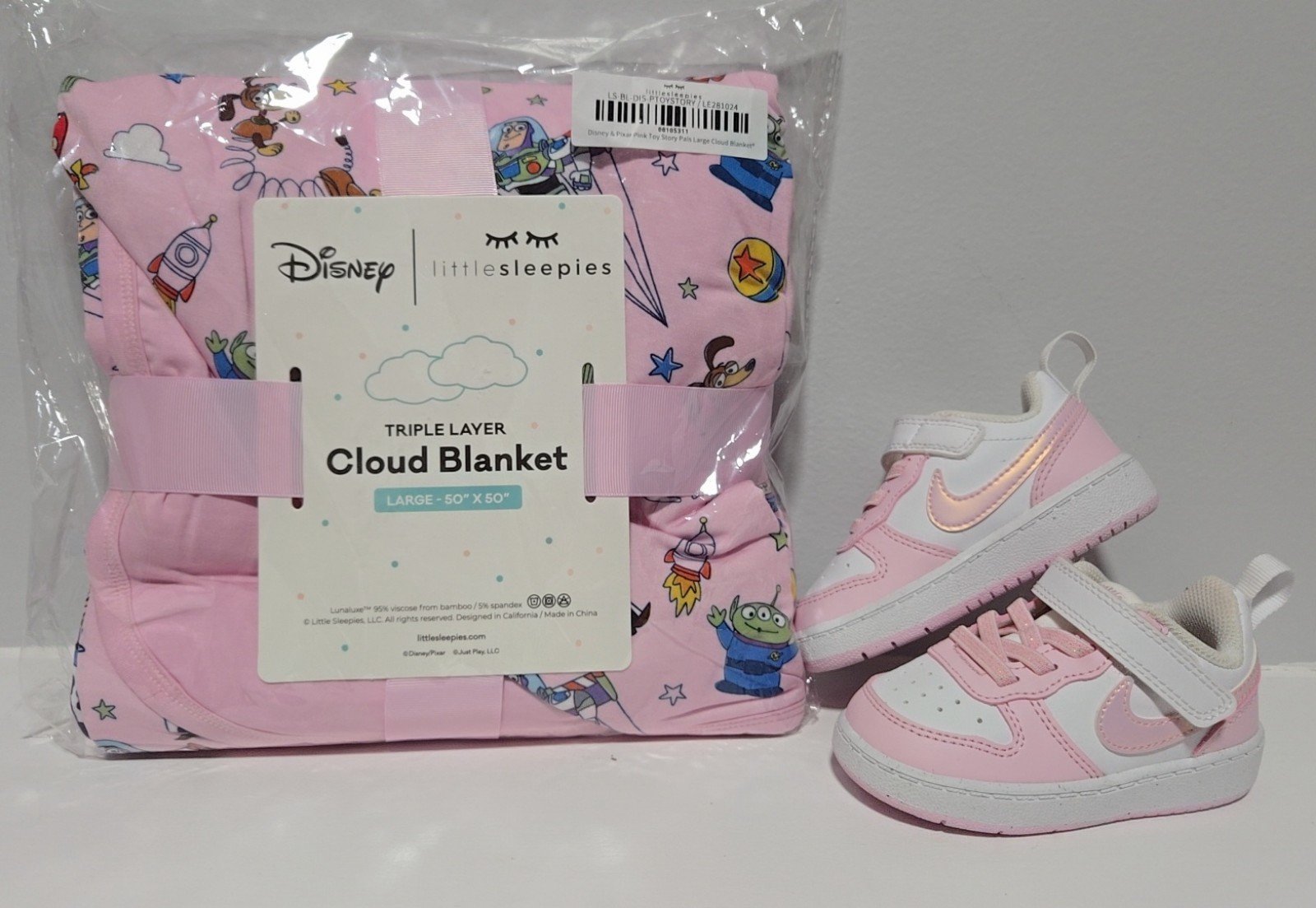 Little Sleepies Disney Pink Toy Story Stars Cloud Blanket