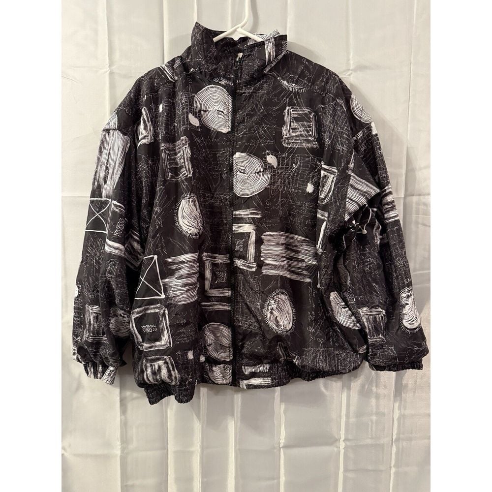 Kaktus 2X Rad Art-to-Wear Fiber Art Black White Lux Funky Jacket Womens Vintage