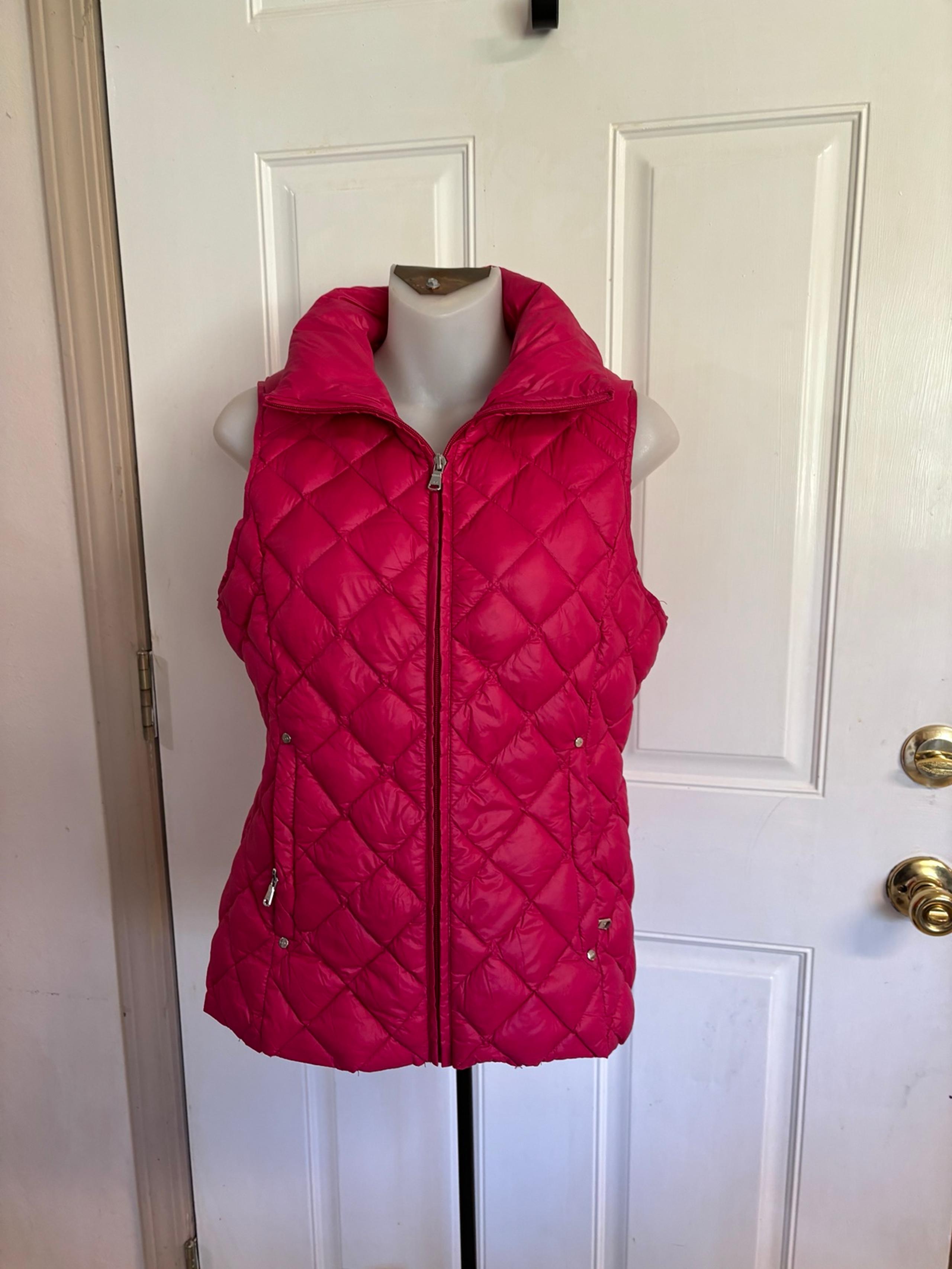 XS Ralph Lauren Sport Pink Lightweight Down Diamond Quilted Full Zip Puffer Vest
