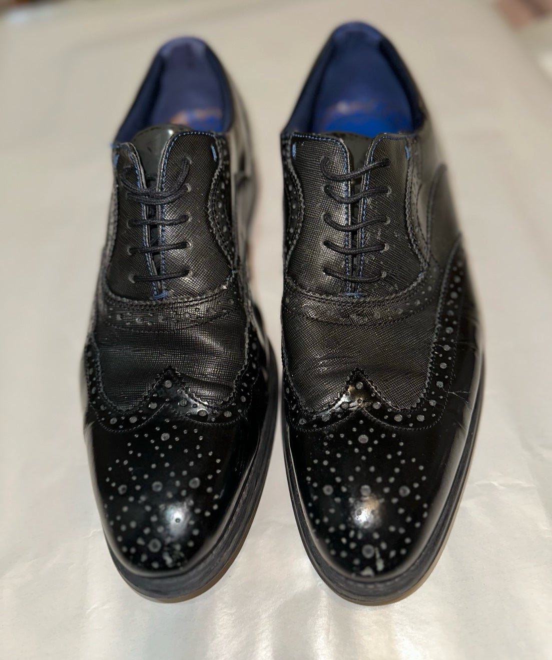 Leather Ted Baker mitamm brogues in his shine black