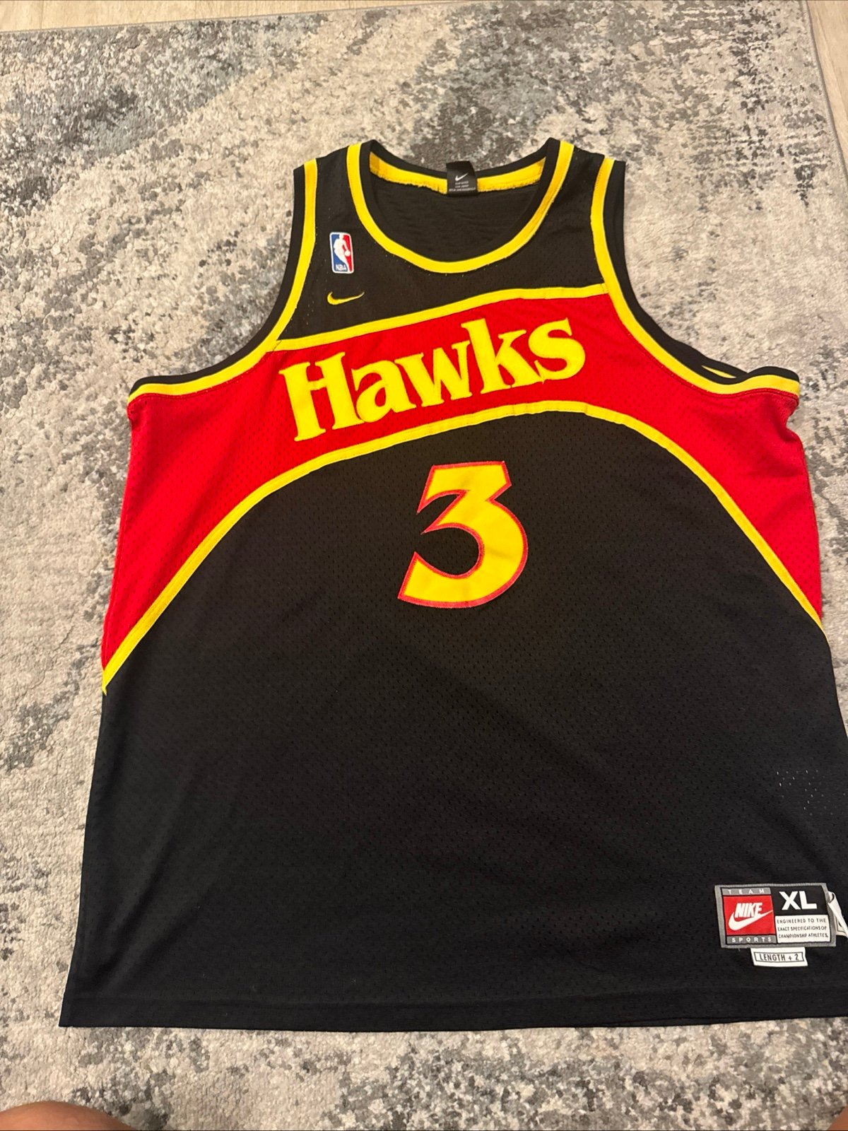 Vintage 2000s Nike Team NBA Atlanta Hawks Shareef Abdur Rahim Jersey Size XL