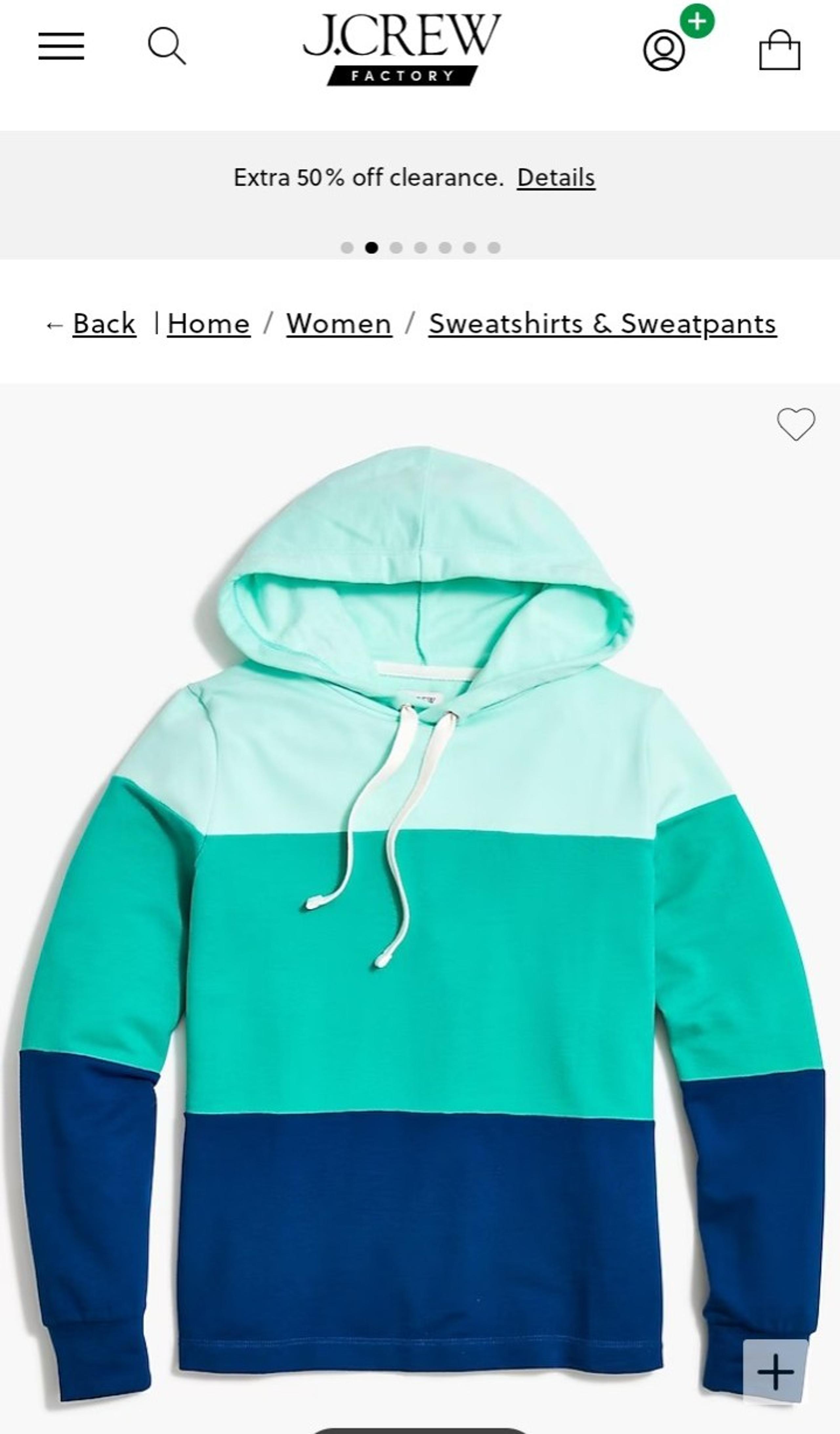 J. CREW - 3 Color Stripe Pull-Over Hoodie/Shirt-L