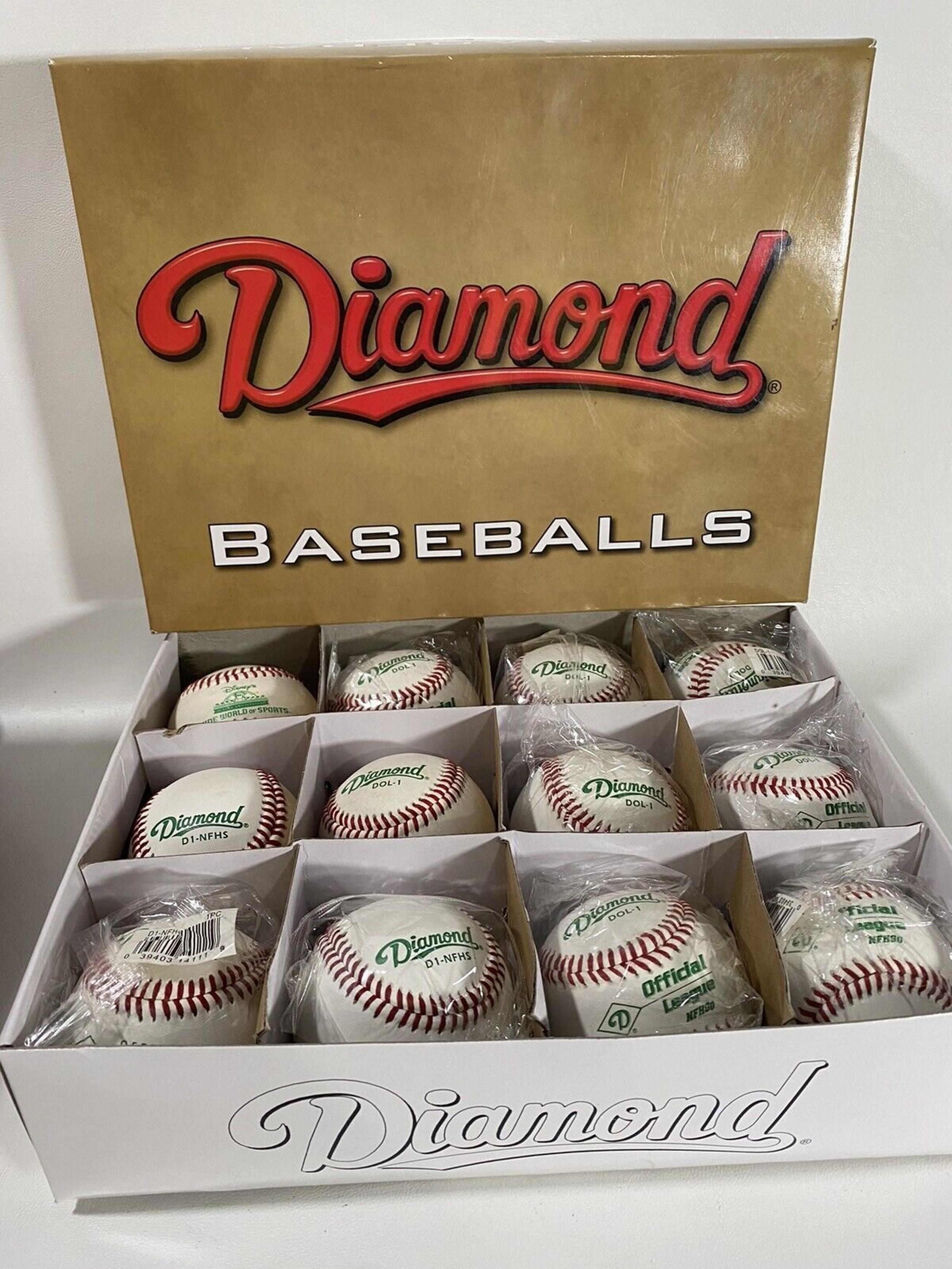 12 Diamond Official League Leather Baseballs 8 Dol-1 ,3 D1-nfhs & 1 Disney D1