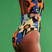 Roxy Swimsuit Juniors XS Color Jam Cutout One-Piece Anthracite Flower Jammin