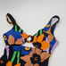Roxy Swimsuit Juniors XS Color Jam Cutout One-Piece Anthracite Flower Jammin
