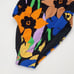 Roxy Swimsuit Juniors XS Color Jam Cutout One-Piece Anthracite Flower Jammin