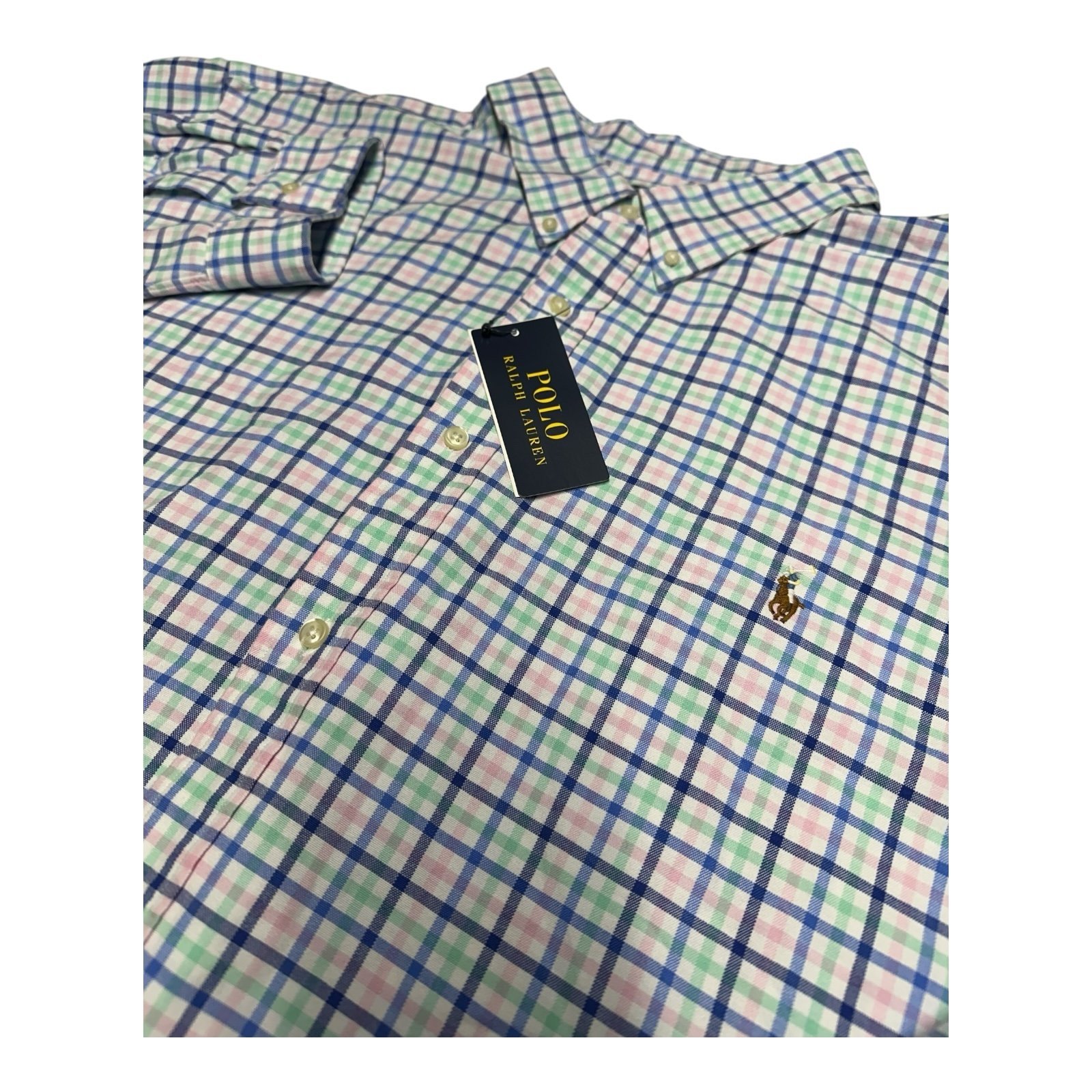 Polo Ralph Lauren Classic Fit Button Up Shirt Mens 4XLT Colorful Plaid Big Tall