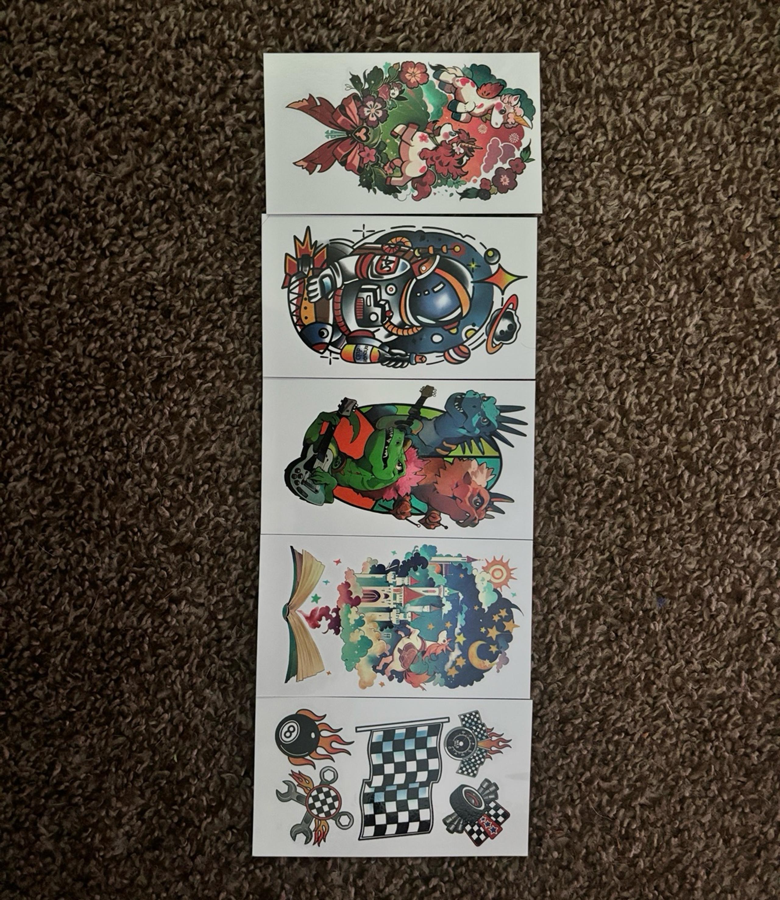 Pack of 5 Temporary Tattoos