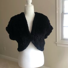Black Rabbit Fur Shrug