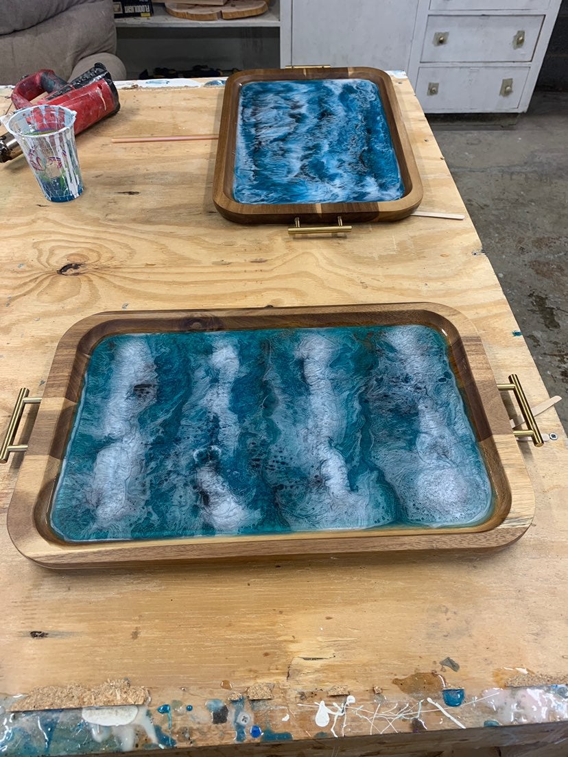 Hand Made Epoxy Ocean Tray